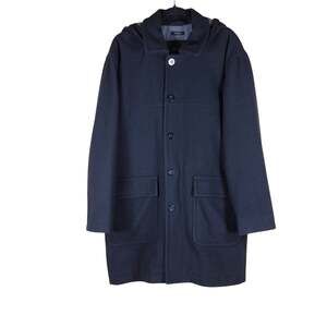 Claiborne Black Trench Preppy Formal Outdoor Winter Wool Hooded Coat Jacket